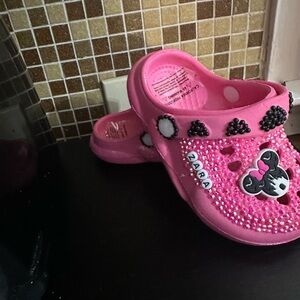 Zara Kids Pink Slippers with Bow and Embellishments